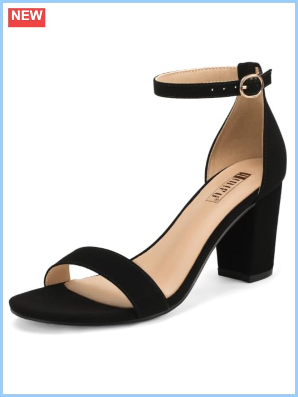 Block Chunky Heeled Sandals Ankle Strap Open Toe